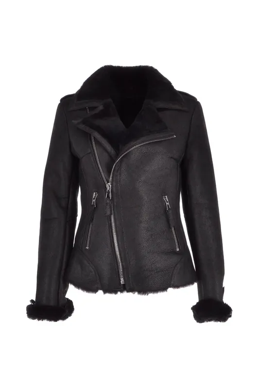 Alayna' Womens Luxury Shearling Jacket - Ashwood Leather