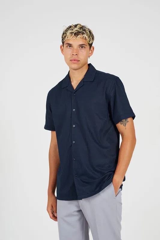 Revere Collar Short Sleeve Shirt - Brave Soul
