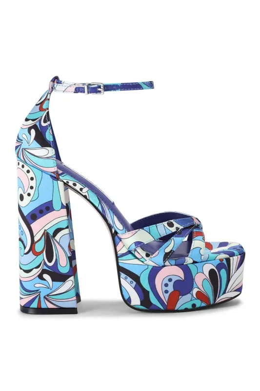 Retro Blue' Fabric Heels - STEVE MADDEN