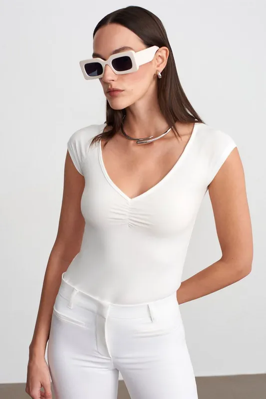 Women's Slim Fit V-Neck Cotton T-Shirt