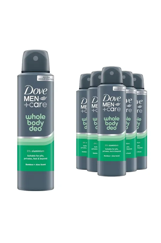 Men+Care Whole Body Deodorant Bamboo&Aloe 72H Odour Control 150ml,6pk - Dove