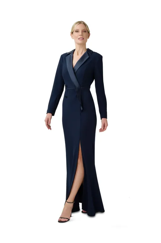 Crepe Tuxedo Gown - Adrianna Papell