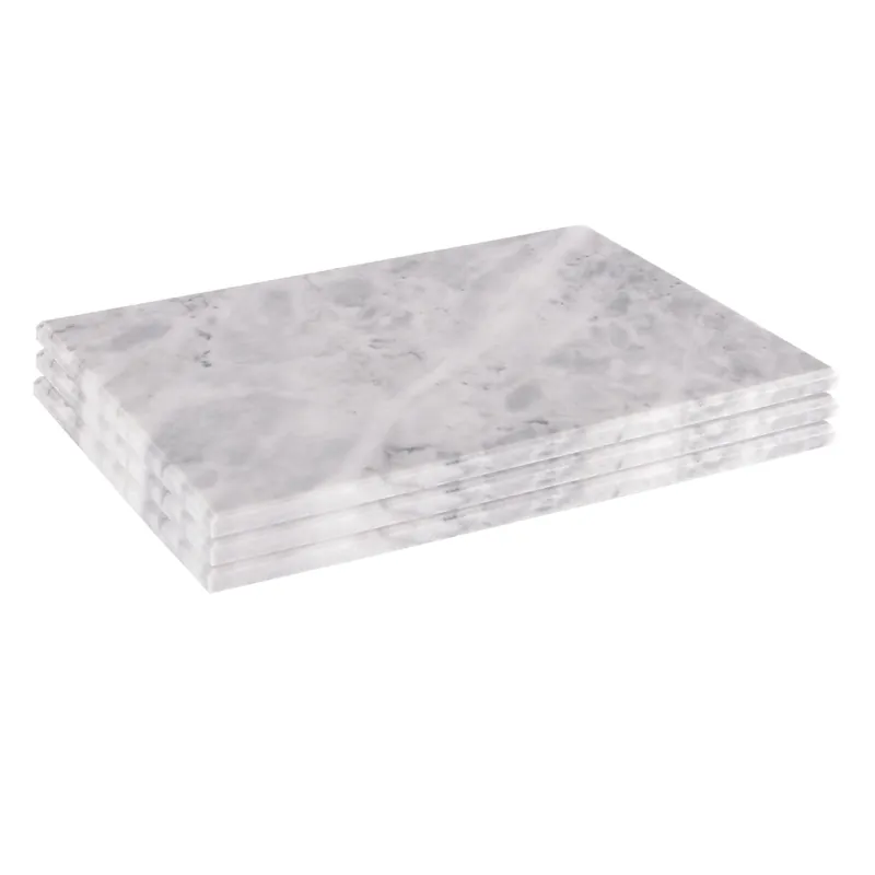 Marble Serving Boards - 30 x 20cm - Set of 3 White Serving Platters
