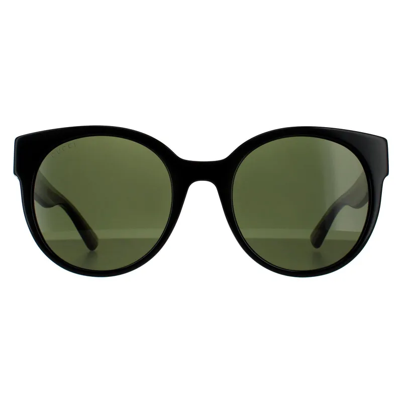 Cat Eye Black With Green and Red Glitter Green Sunglasses - Gucci
