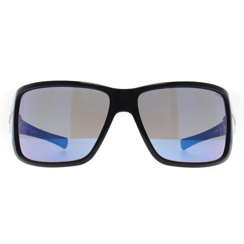 Square Shiny Black Smoke Mirror Blue SPLN37M Tailwind 5 - Police