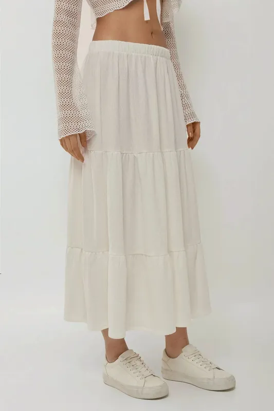 High Waist Textured Maxi Skirt - Hiccup