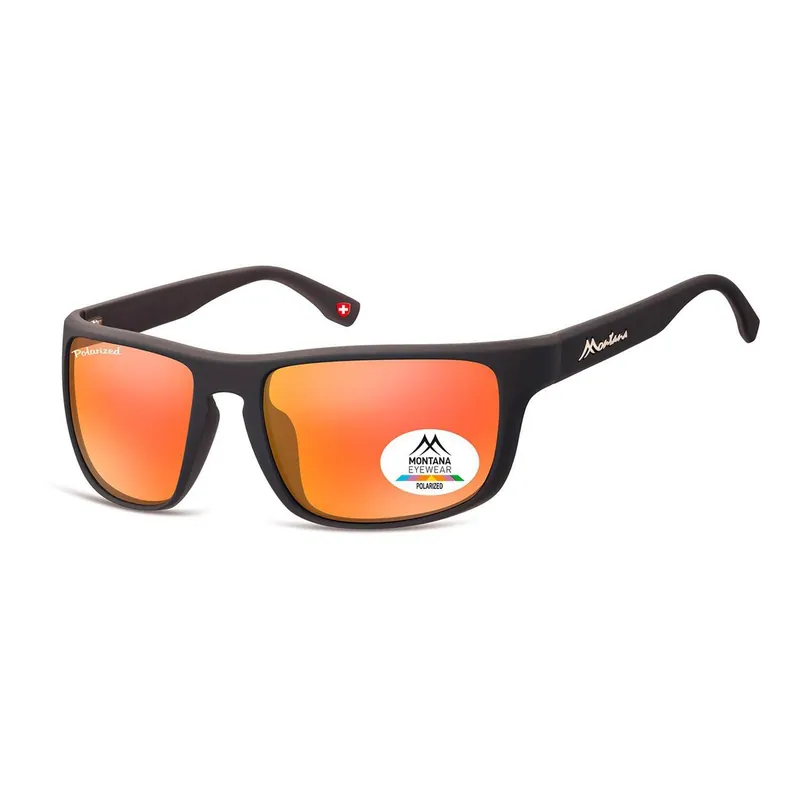 Sport Black Rubber Red Mirror Polarized SP314 - montana