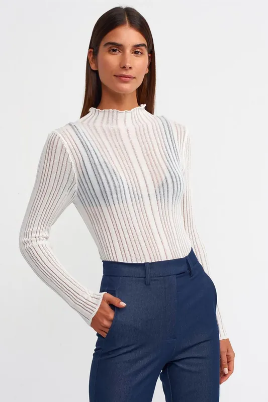 Slim Fit Ribbed Half-Turtleneck Sweater