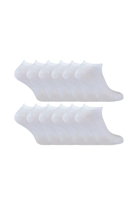 12 Pairs Soft Cotton Breathable Trainer Socks - Sock Snob