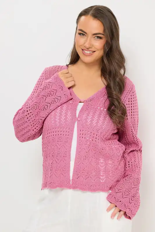 Pointelle Knitted Cardigan - Yours