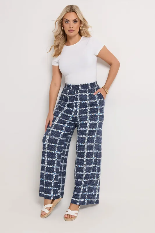 Floral Check Trousers - Yours