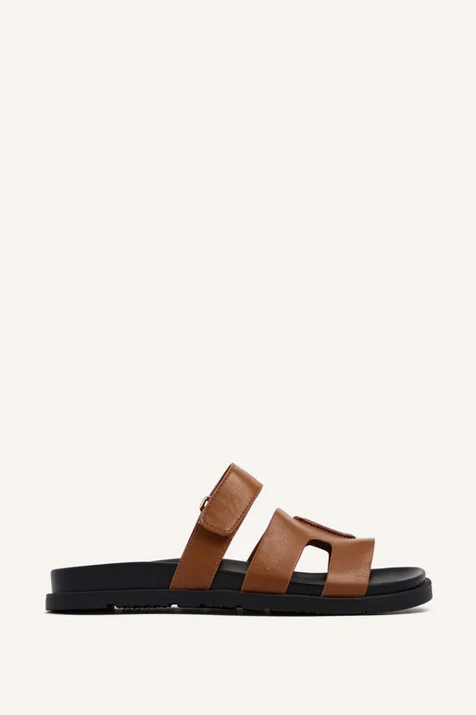 Emmy Tan Faux Leather Sandals - Linzi