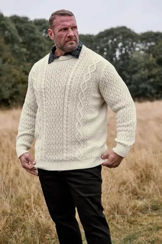 Cable Knit Crew Neck Jumper - BadRhino