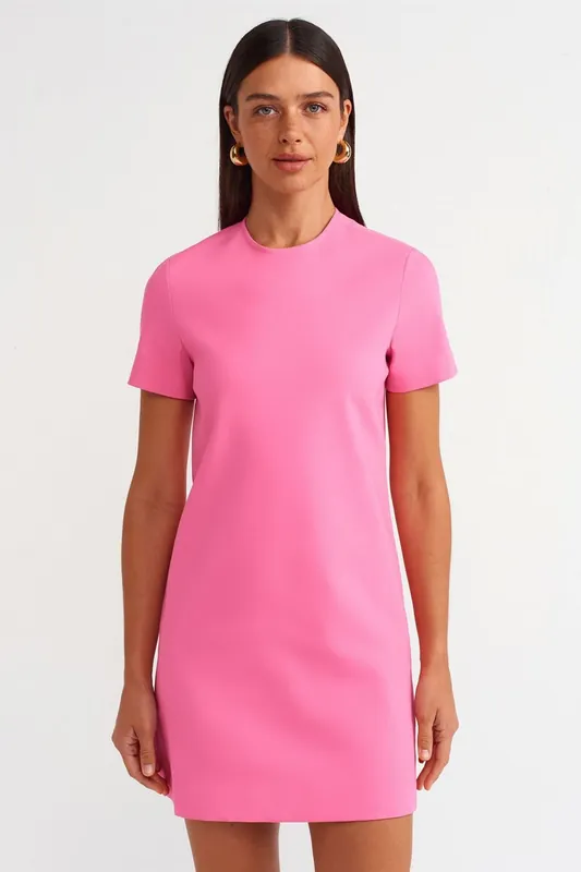Seamless Mini Shift Dress With Zipper - Dilvin