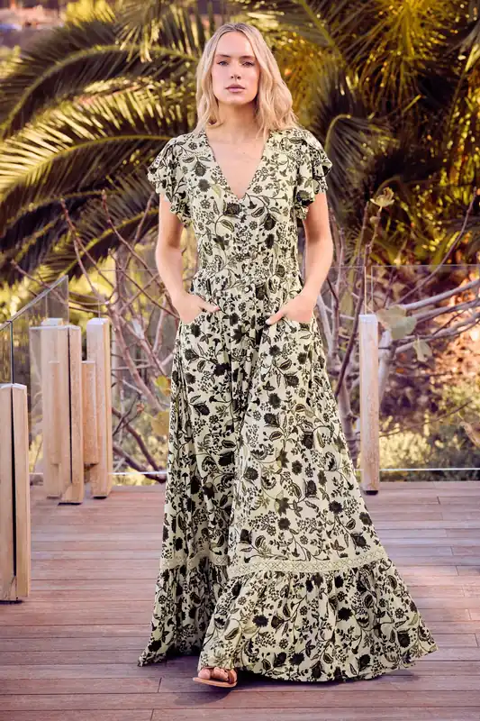 Tall Floral Button Maxi Dress - Long Tall Sally