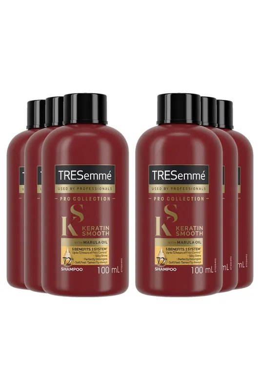 Keratin Smooth 'Shampoo' with Marula Oil for Frizzy Hair 6 Pack of 100ml - Tresemme