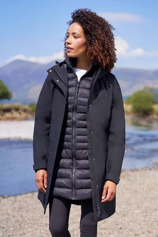 Waterproof 3 In 1 Long Padded Jacket Coat - Mountain Warehouse