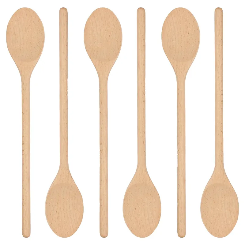 Wooden Cooking Spoons - 35cm - Pack of 6