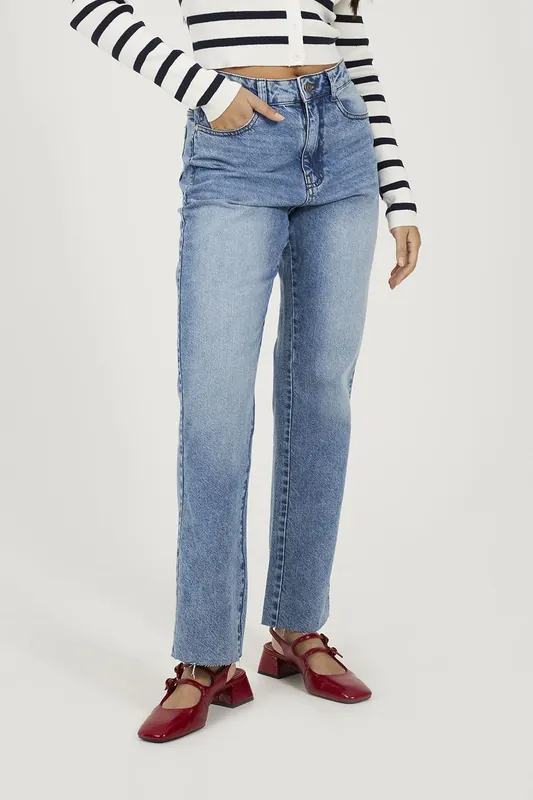 Mid Rise Straight Leg Jeans - Brave Soul