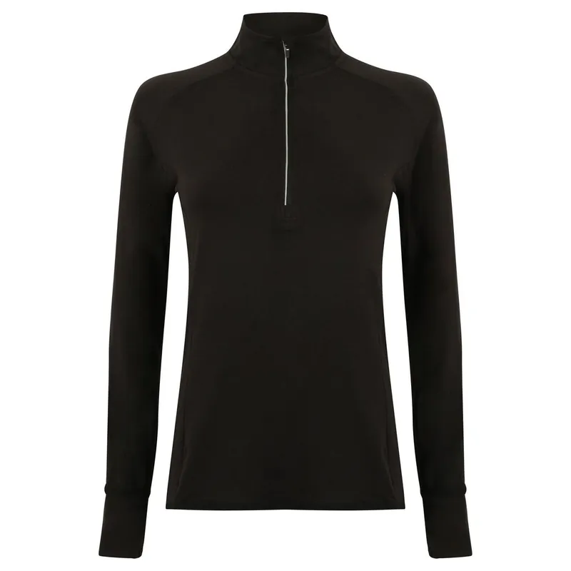 Long Sleeve Zip Neck Performance Top - Tombo