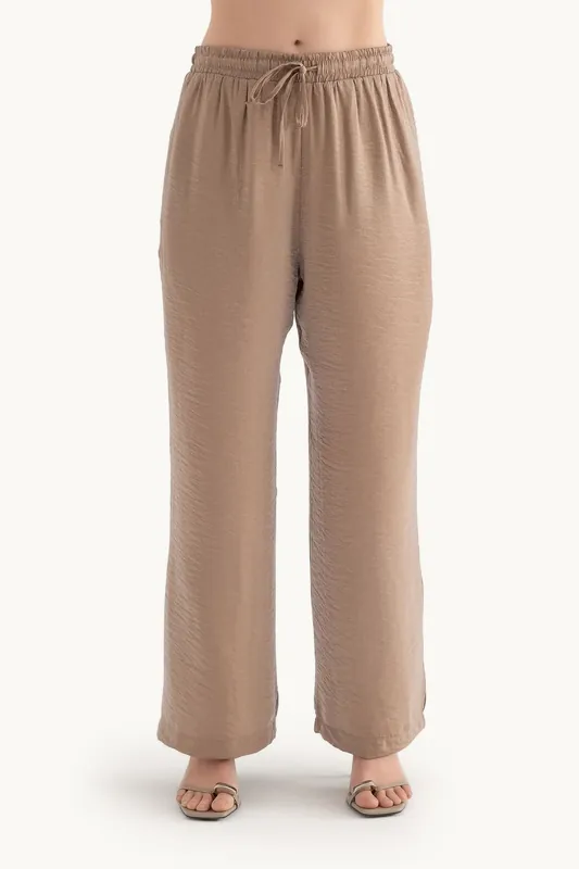 Mid Rise Drawstring Relaxed Trousers - Hiccup
