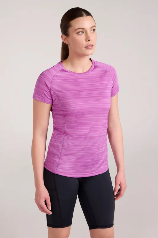 'Endurance' Striped Short Sleeve Tee Quick Dry Lightweight T-Shirt