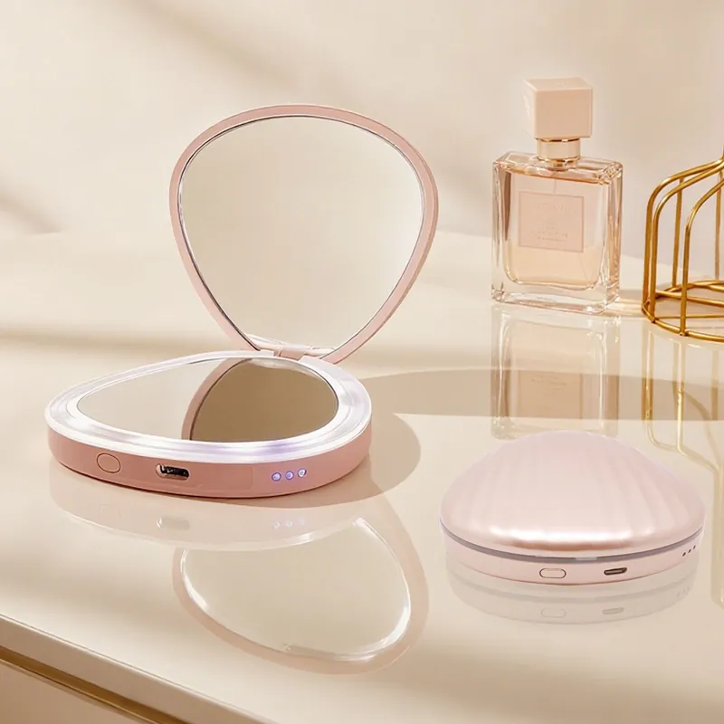 Magnified Rechargeable Foldable Portable LED Makeup Mirror - INMTFEI