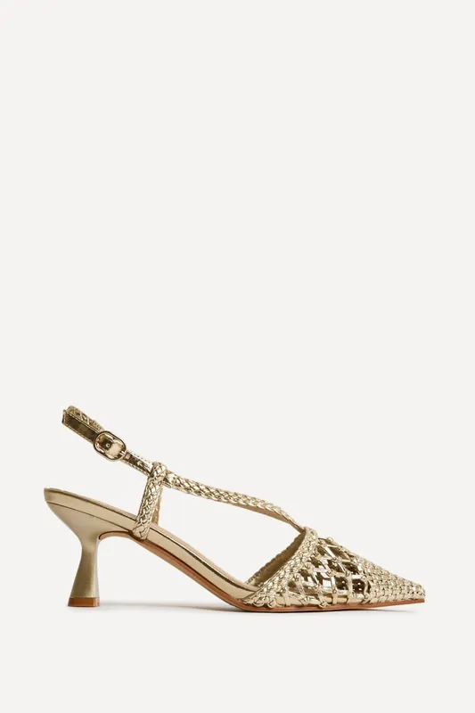 Cadence Gold Handwoven Court Heels - Linzi