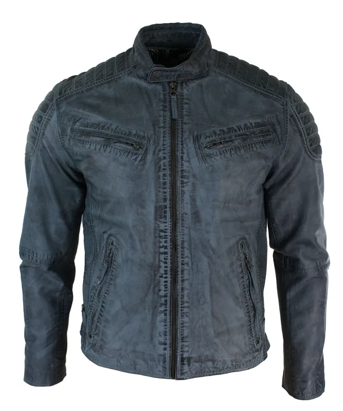 Real Leather Biker Jacket - TruClothing