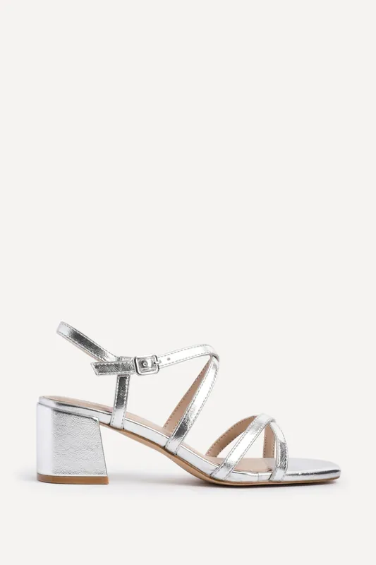 Jovanna Silver Strappy Heeled Sandals - Linzi