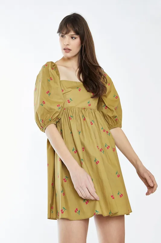Square-Neck Mini-Dress