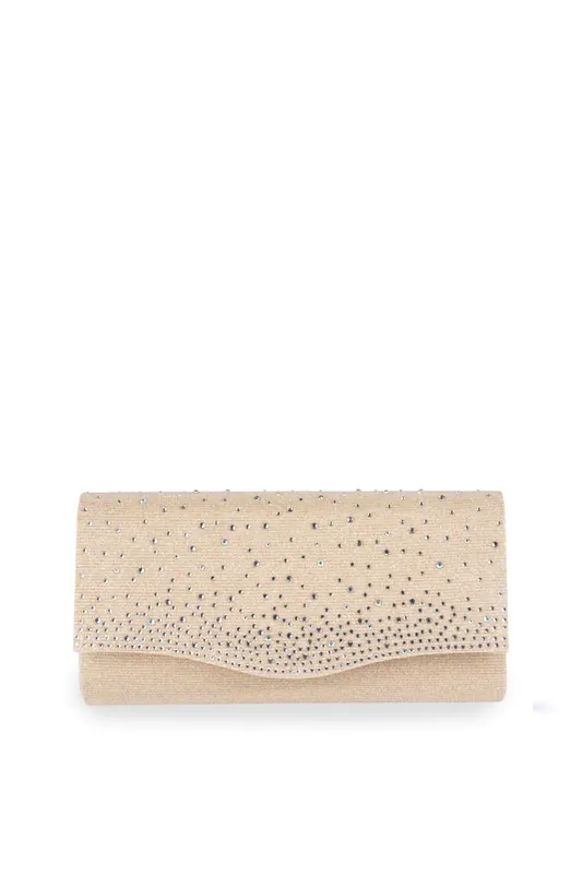 Deja Glitter Diamante Clutch Handbag - Paradox London