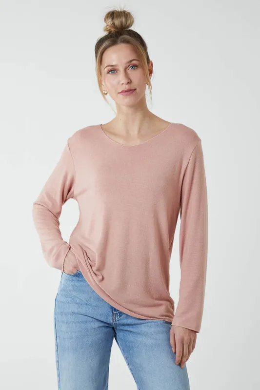 Basic Soft V Neck Jumper - Blue Vanilla