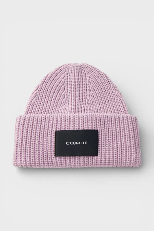 Woven Patch Beanie Faded Pink - Coach