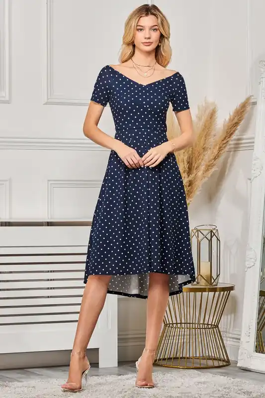 Fit & Flare Pleated Ponte Midi Dress - Jolie Moi