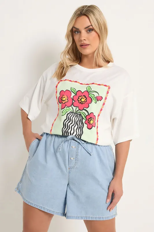 Tie Waist Denim Shorts - Yours