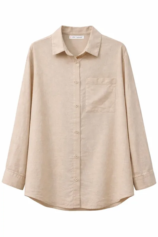 Oversize Linen Blend Shirt - MixRay