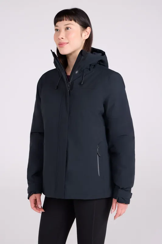 Mallory' Short Waterproof Adjustable Hood Full Zip Padded Jacket - Mountain Warehouse