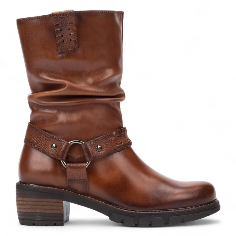 Pikolinos Mid-Calf Cuero Leather Tall Ankle Boots - San Sebastia