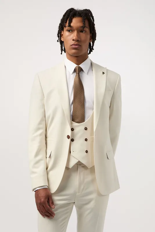 Blake Ivory Slim Fit Jacket - Antique Rogue