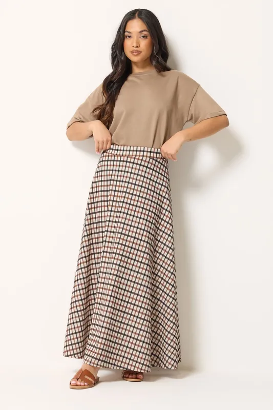 Petite Check Maxi Skirt - PixieGirl