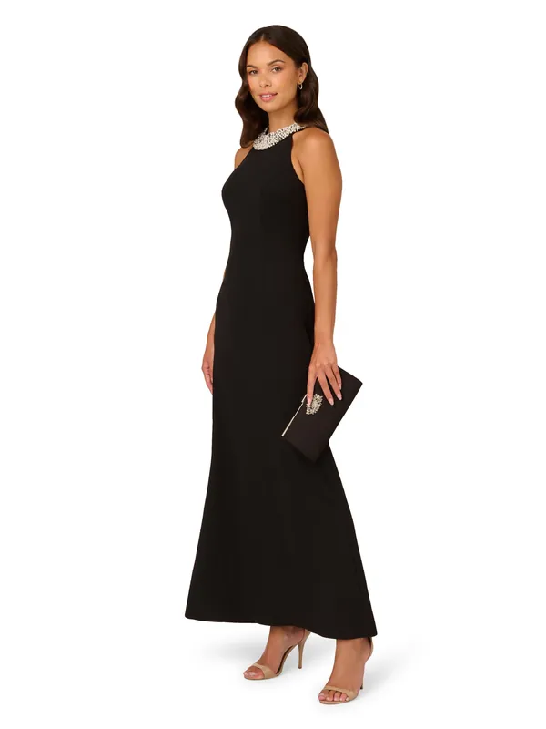 Beaded Halter Gown - Adrianna Papell