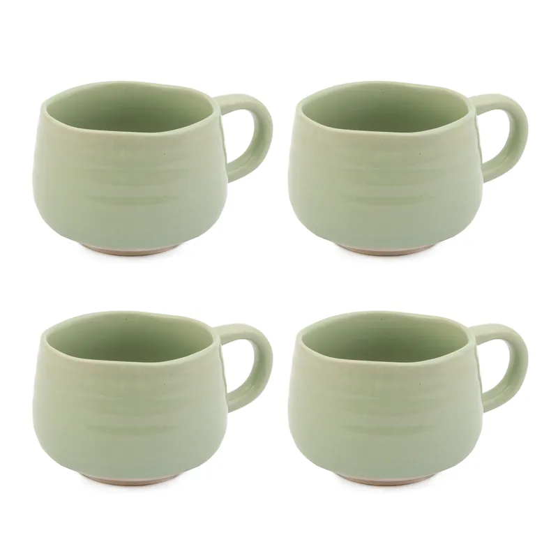 Big Love Cosy Cuppa, Stoneware, Green, Set of 4 - Jamie Oliver
