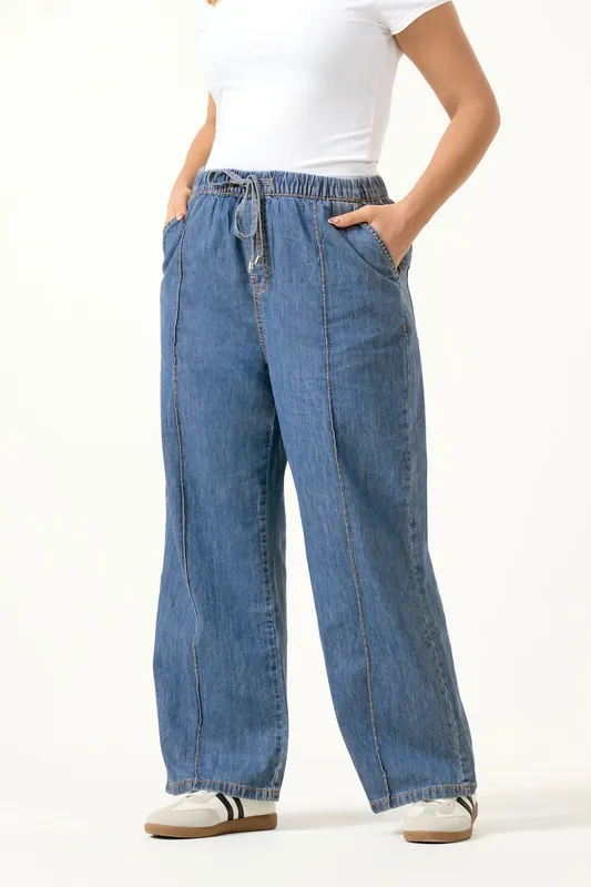Front Seam Wide Leg Jeans - Yours