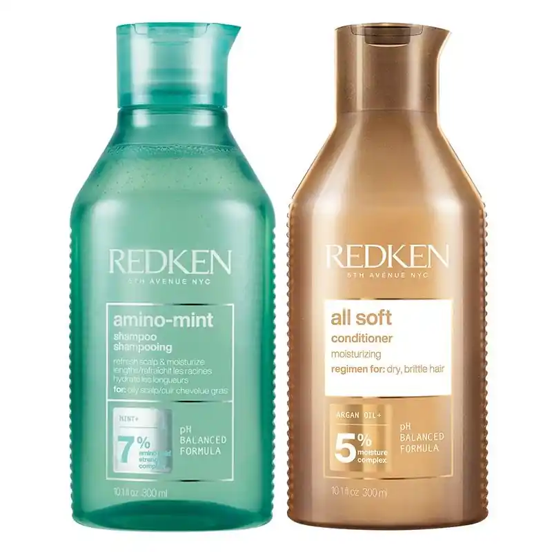 Amino Mint Shampoo 300ml & All Soft Conditioner 300ml Duo - Redken