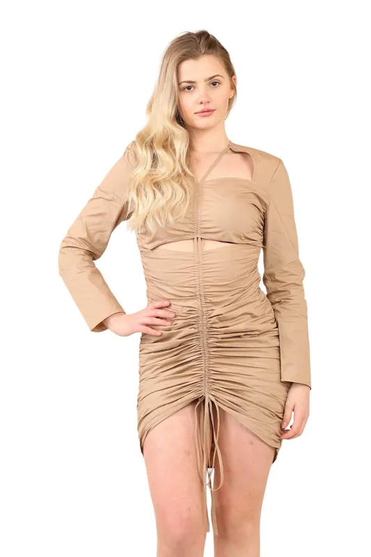 Elegant Ruched Mini Dress - ELAINA FASHION