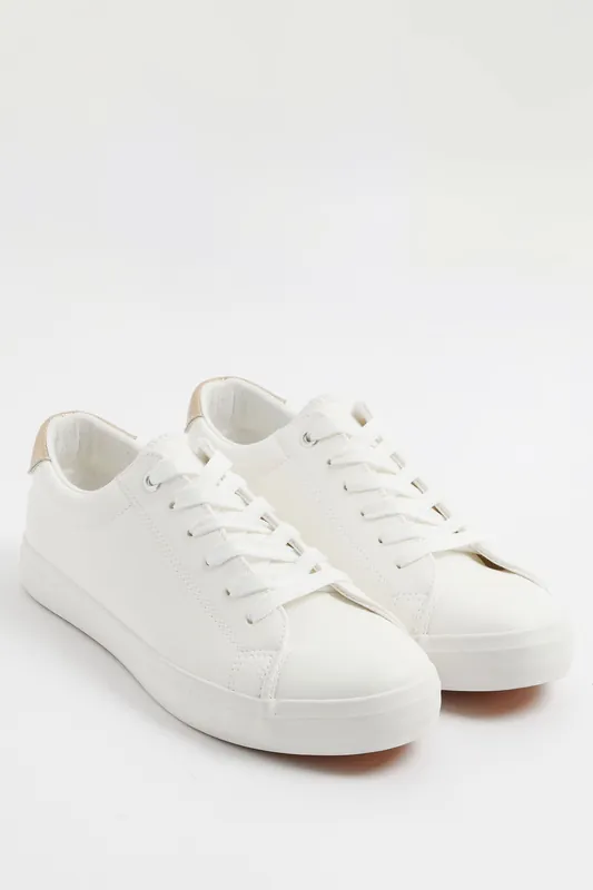 Faux Leather Trainers In Extra Wide EEE Fit - Yours