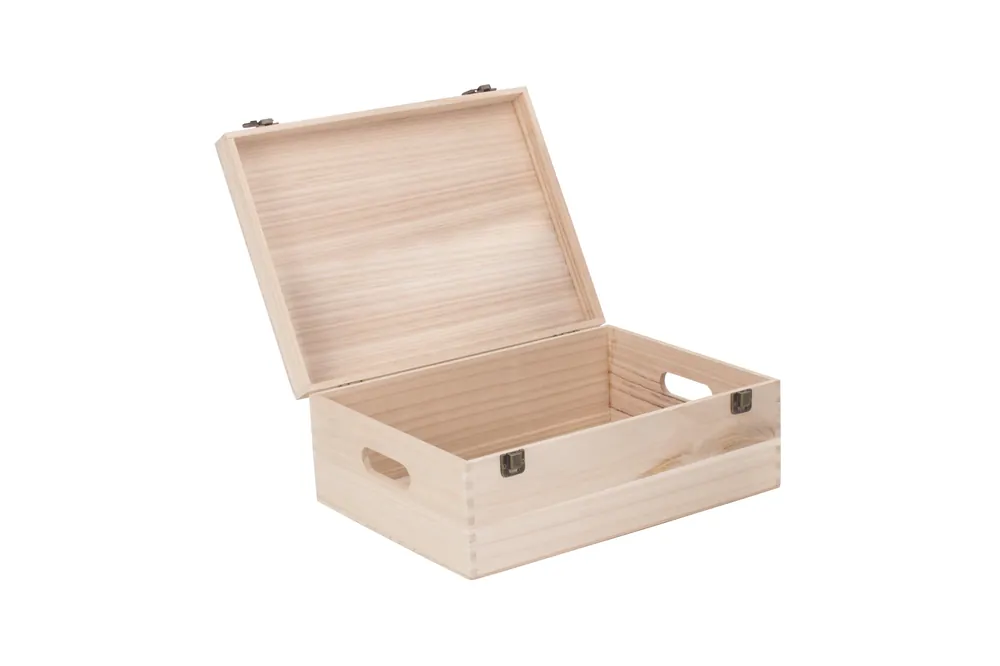 36cm Wooden Bottle Carrier Box - Red Hamper