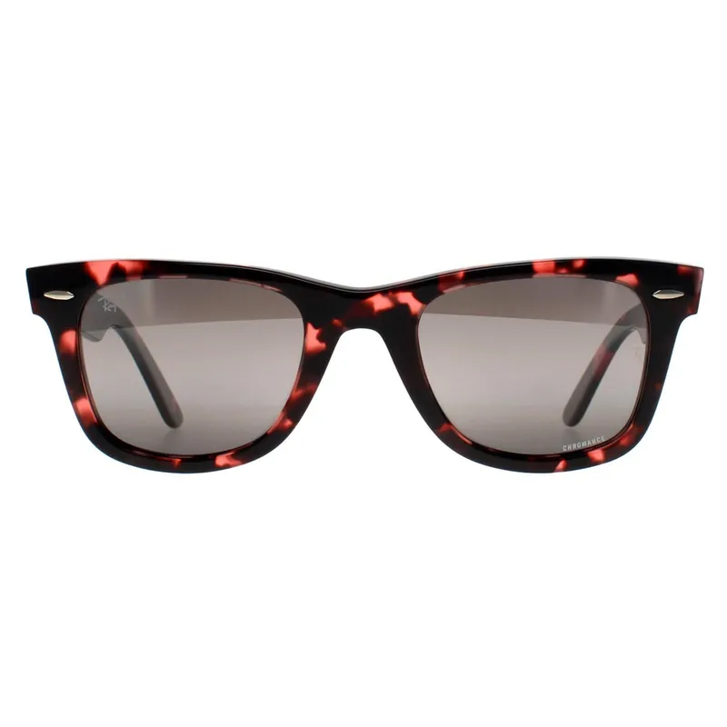 Rectangle Transparent Pink Havana Silver Chromance Wayfarer 2140 - Ray-Ban
