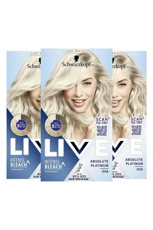 LIVE Absolute Platinum 'Hair Dye' Intense Lightener 00A 3x - Schwarzkopf